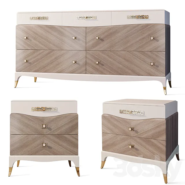 Chest of drawers bedside table Tempo Caracole Classic 3D Model