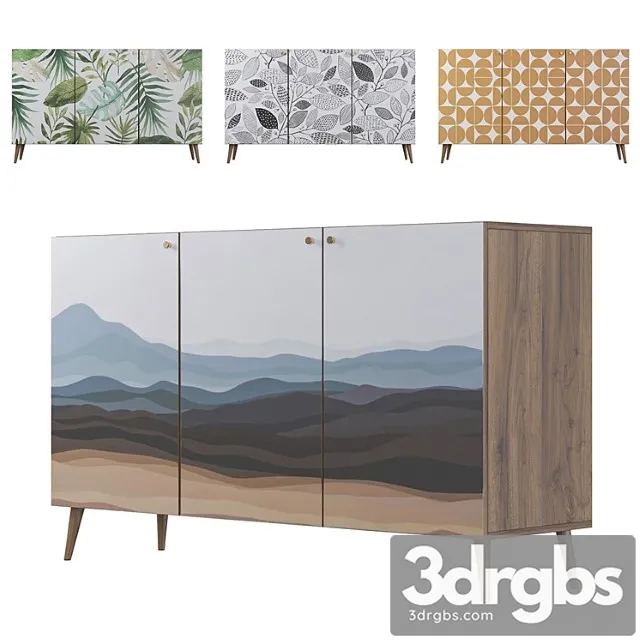 Chest of drawers berber three doors 21 print Chest of drawers berber three doors 21 print