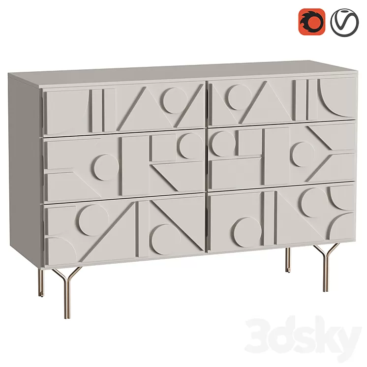 Chest of drawers Elgos (Pictograph) 3D Model Chest of drawers Elgos (Pictograph) 3D Model