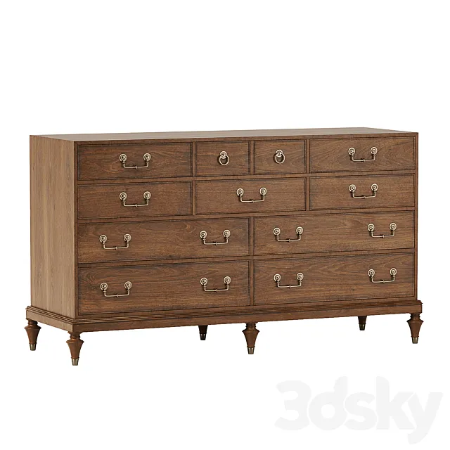 Chest of drawers Hickory White 425-31 3D Model Chest of drawers Hickory White 425-31 3D Model