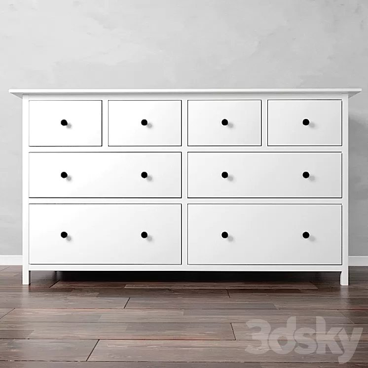 Chest of drawers IKEA HEMNES with 8 drawers 3D Model Chest of drawers IKEA HEMNES with 8 drawers 3D Model