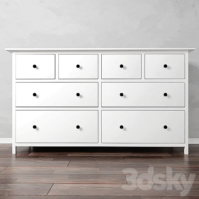Chest of drawers IKEA HEMNES with 8 drawers 3DModel Chest of drawers IKEA HEMNES with 8 drawers 3DModel