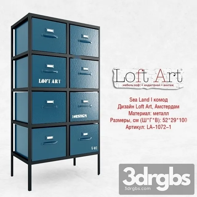 Chest Of Drawers Loft Art 3D Model Download