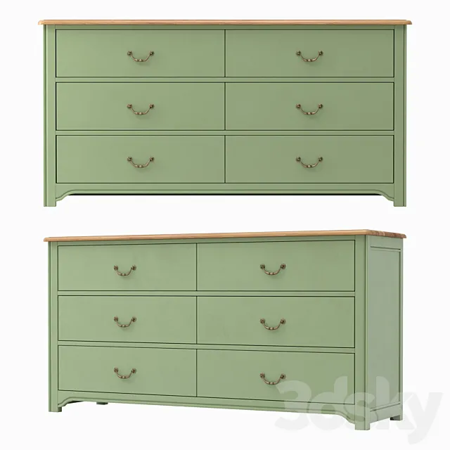 Chest of drawers Olivia for six drawers 3D Model Chest of drawers Olivia for six drawers 3D Model