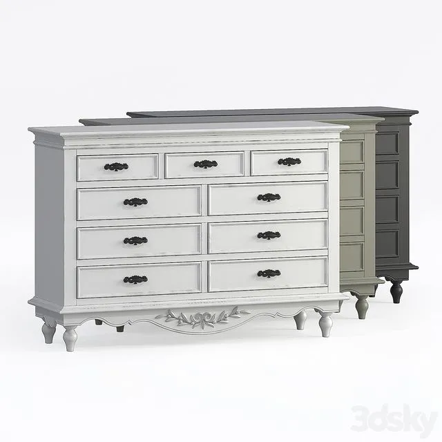 Chest of drawers Provence KMP4 Country Style 3D Model