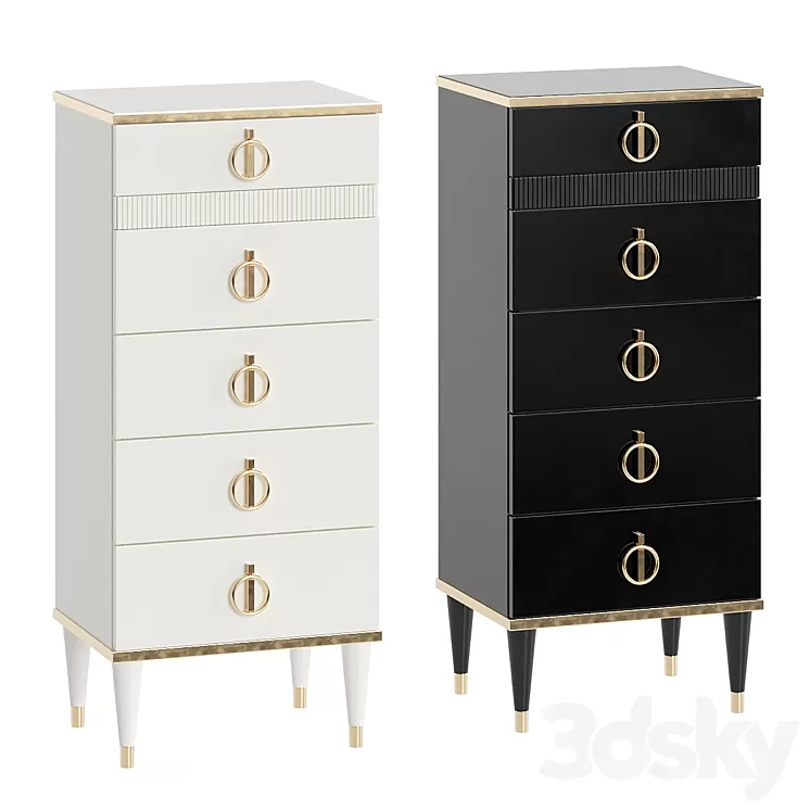 Chest of drawers Rimini Solo narrow with bar 3D Model Chest of drawers Rimini Solo narrow with bar 3D Model