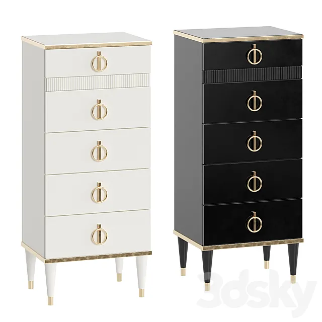 Chest of drawers Rimini Solo narrow with bar 3D Model Chest of drawers Rimini Solo narrow with bar 3D Model