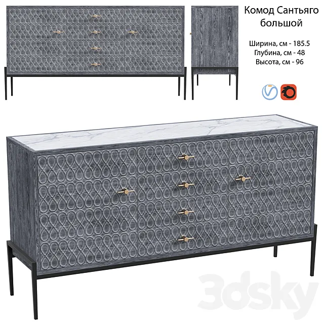 Chest of drawers Santiago large 3D Model Chest of drawers Santiago large 3D Model