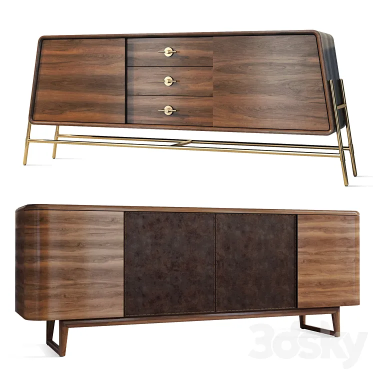 Chest of drawers sideboard Art Deco York Armaria. wooddi 3D Model Free Download