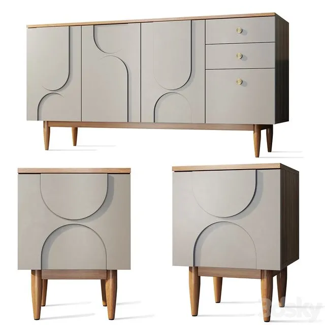 Chest of drawers sideboard bedside table Arka Etagerca Shelf 3D Model Chest of drawers sideboard bedside table Arka Etagerca Shelf 3D Model