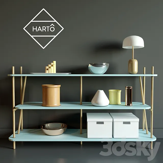 Chest of drawers SIMONE BOOKCASE. FADED BLUE HARTO 3DModel