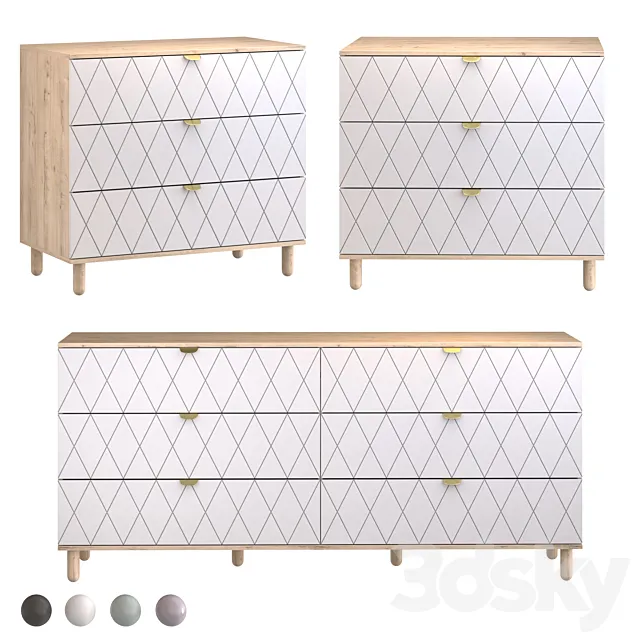 chest of drawers Tejons-3 Tejons-4 Diamond Lavanda Milk Menthol 3D Model chest of drawers Tejons-3 Tejons-4 Diamond Lavanda Milk Menthol 3D Model