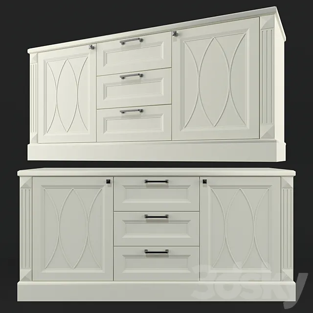 Chest of drawers under TV 3D Model Chest of drawers under TV 3D Model