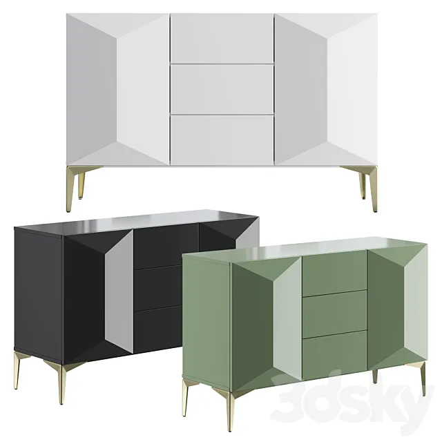 Chest of drawers white laquered – Sierra 3DModel Chest of drawers white laquered – Sierra 3DModel