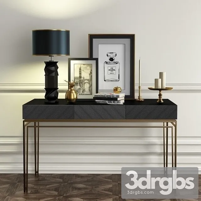 Chest Of Drawers With Decorative Table 3D Model Download