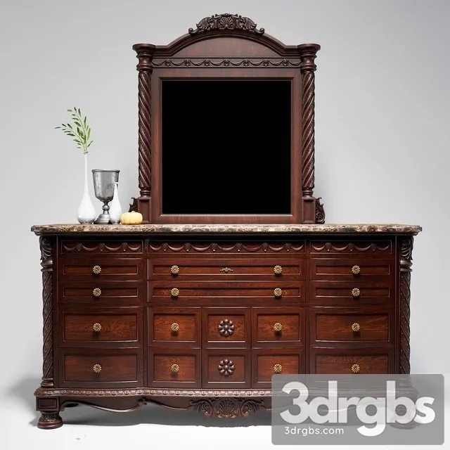 Chest Of Drawers With Mirror North Shore 3D Model Download