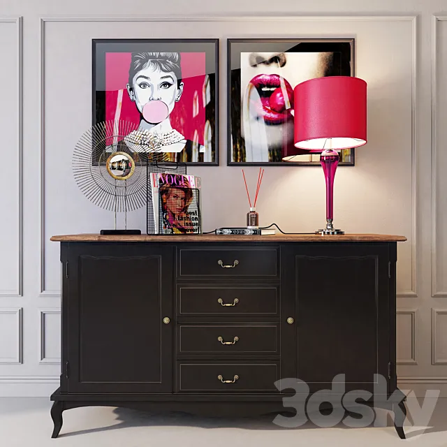 Chest of leontin Black 4_2. Whatnot 3DModel Chest of leontin Black 4_2. Whatnot 3DModel