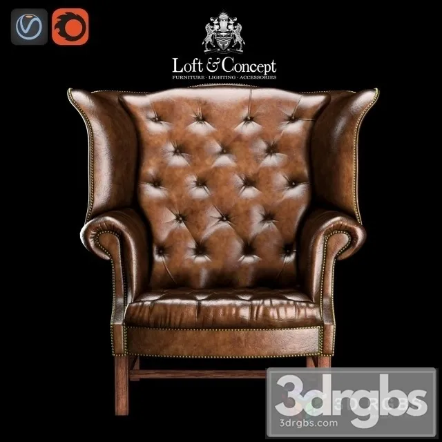 Chesterfield High Back Wing Chair 3D Model Download Chesterfield High Back Wing Chair 3D Model Download