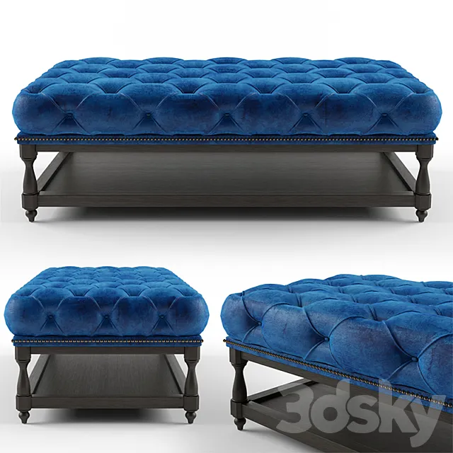 chesterfield ottoman coffee table 3DModel chesterfield ottoman coffee table 3DModel