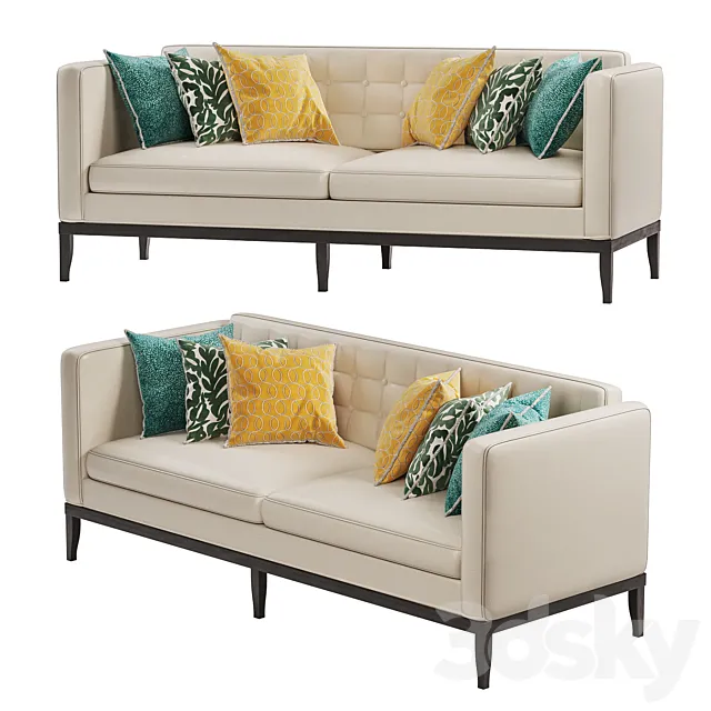 Chesterfield Sleeper Sofa Modern Gray Leather Old School S 3D Model Chesterfield Sleeper Sofa Modern Gray Leather Old School S 3D Model