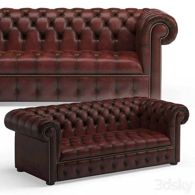 Chesterfield Sofa 2100x1000x750 mm 3D Model