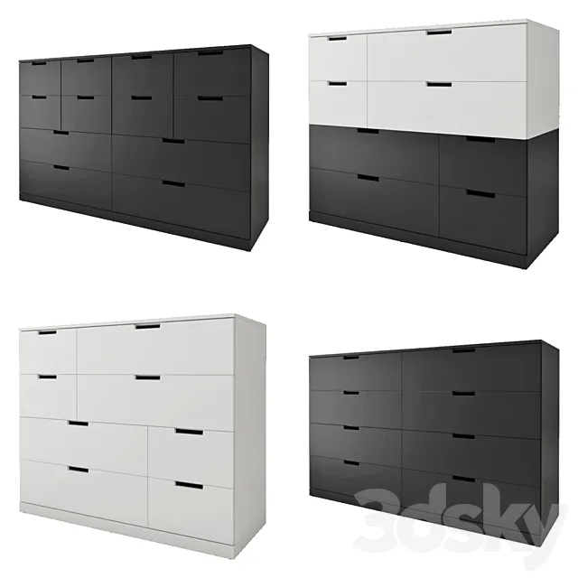 Chests of drawers NORDLEY Ikea 02 3D Model Chests of drawers NORDLEY Ikea 02 3D Model
