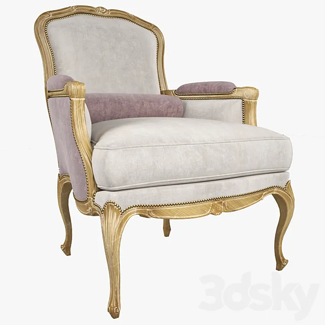 Chevigny Louis XV Bergere Armchair 3D Model