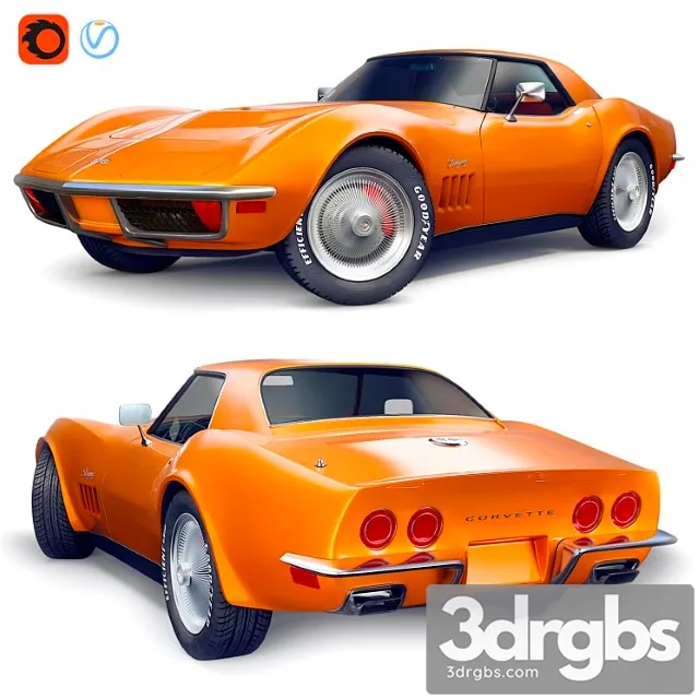 Chevrolet 1968 corvette stingray 3D Model Download