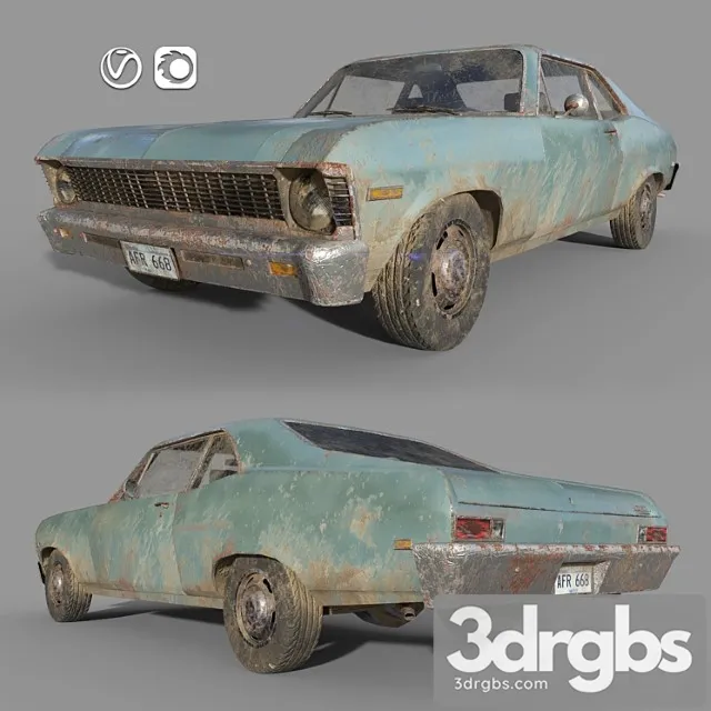 Chevrolet Nova 1969 Low Poly 1 3D Model Download