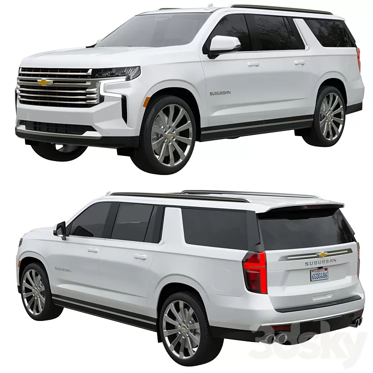 Chevrolet Suburban 2021 3D Model Free Download