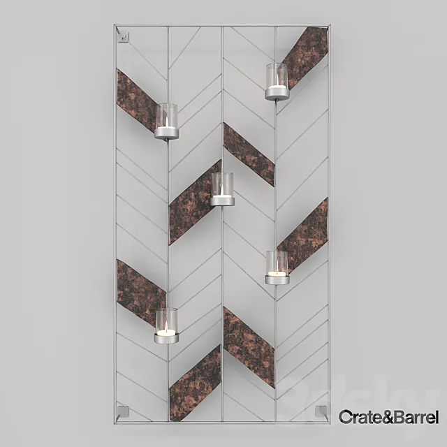 Chevron Metal Wall Candle Holder 3DModel Chevron Metal Wall Candle Holder 3DModel