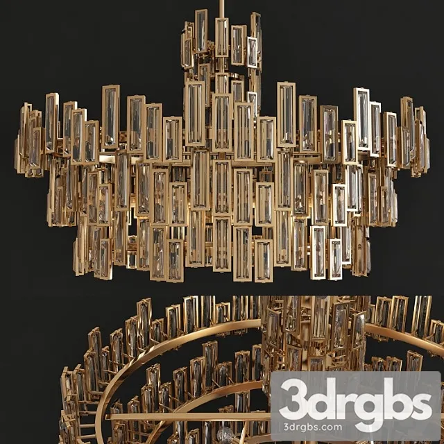 Chic gold chandelier modern metropolitan 3D Model Download