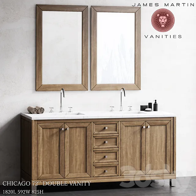 Chicago 72 double vanity 3D Model Chicago 72 double vanity 3D Model