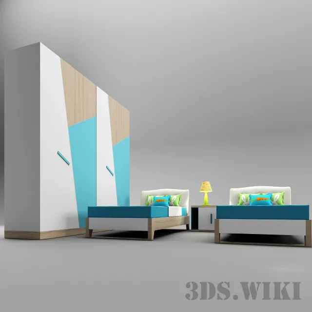 child-room – Beautiful furniture for the nursery 3D Model
