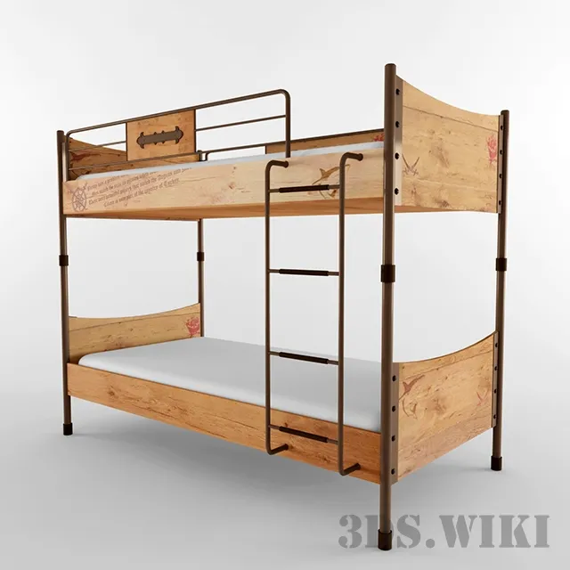 child-room – Bunk bed Cilek Black Pirate 3D Model