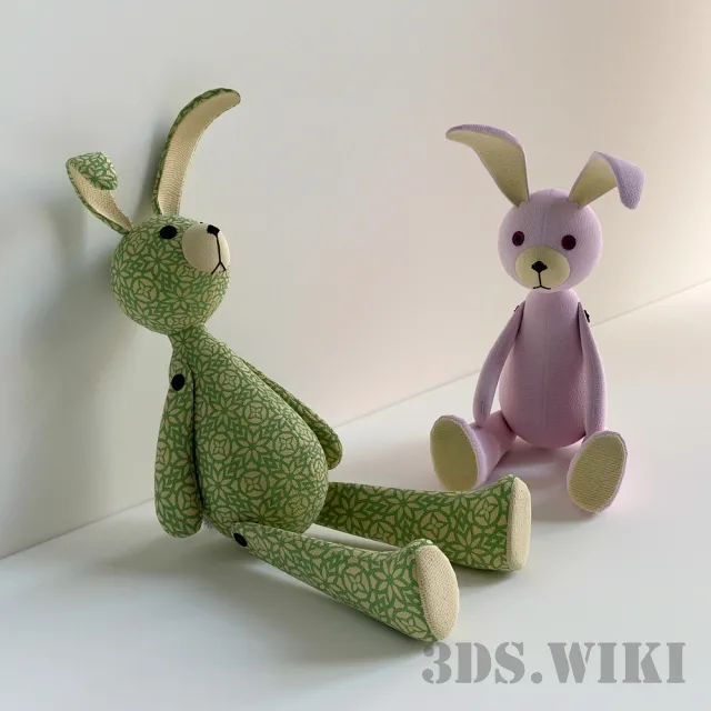 child-room – Bunny stuffed toys 3D Model