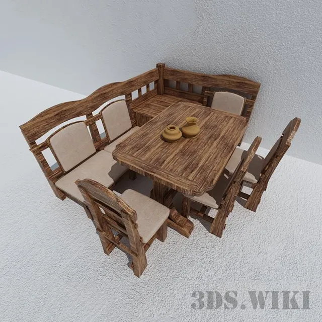 child-room – Chic table and chairs 3D Model