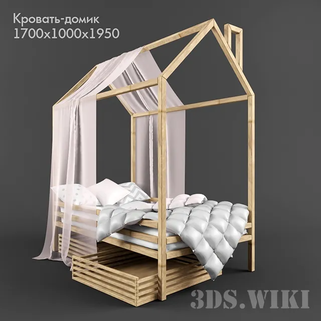 child-room – Children’s bed-house 3D Model