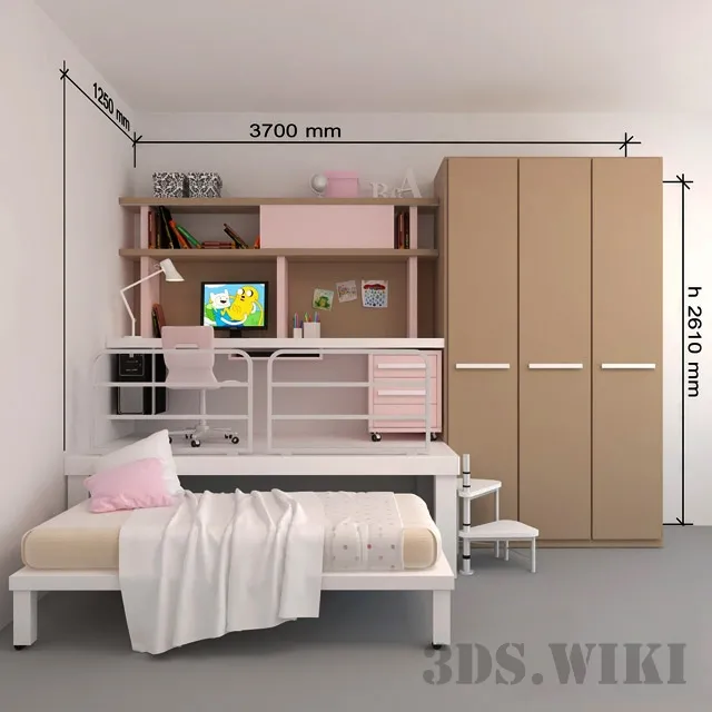 child-room – Children’s furniture from Tumidei factory 3D Model