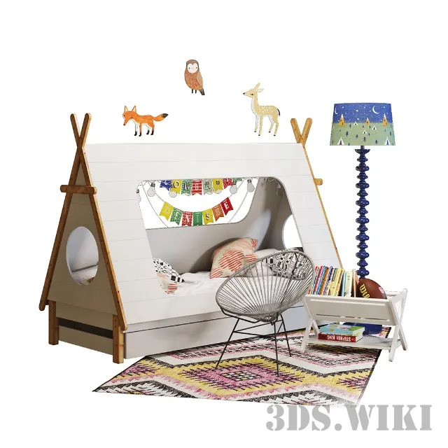 child-room – Children’s room bed and decor 3D Model