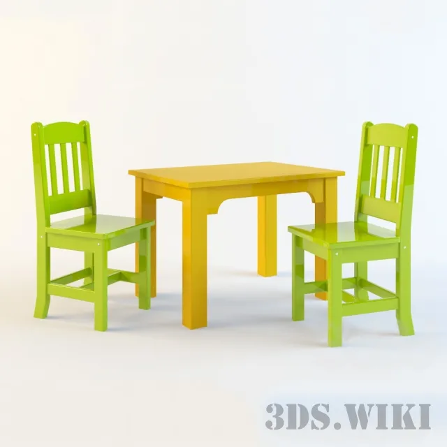 child-room – Children’s table and chairs 3D Model