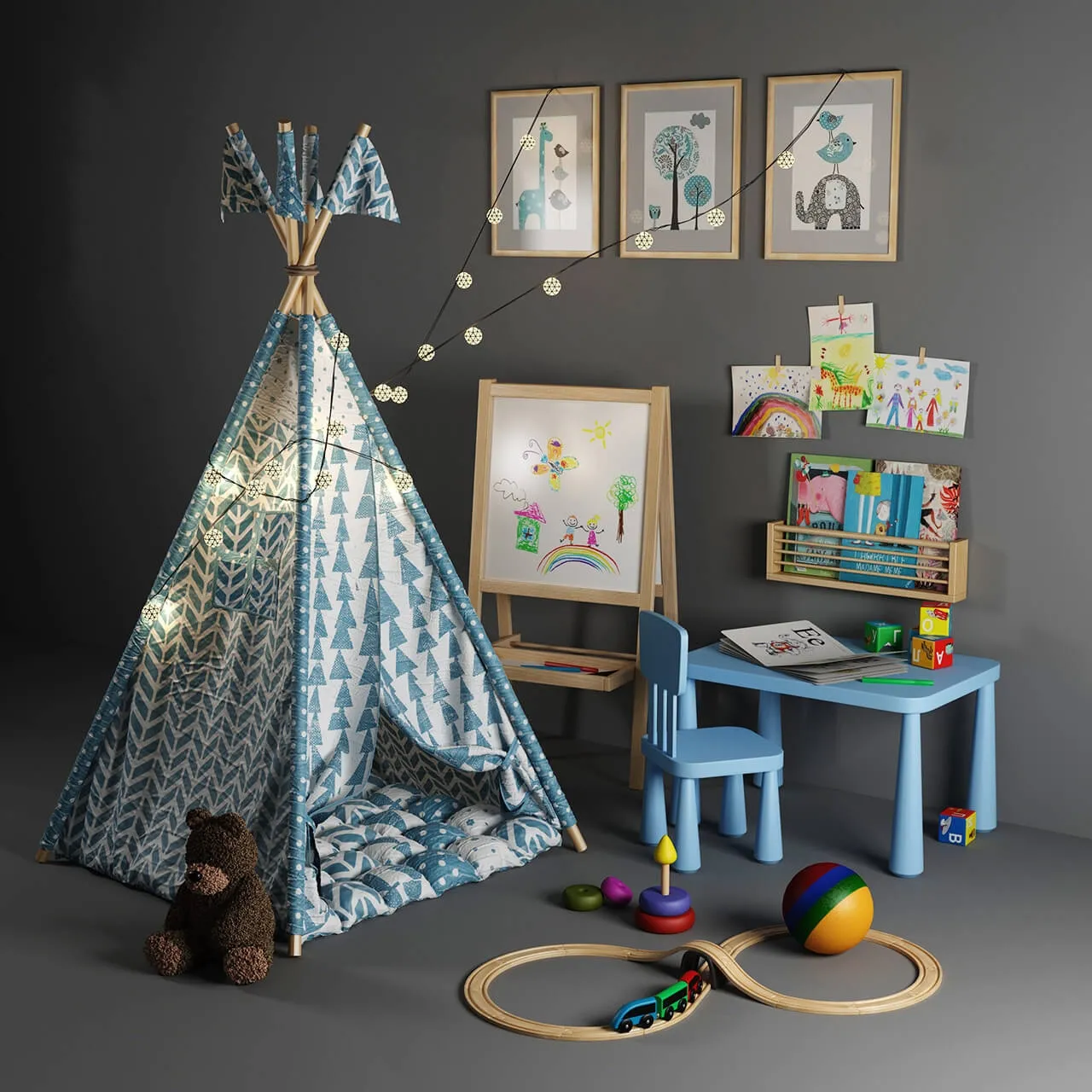 child-room – Children’s tent-tepee 3D Model