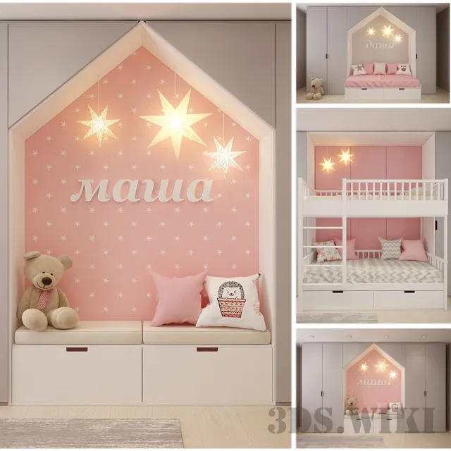 child-room – Cribs and wardrobes for children 3D Model