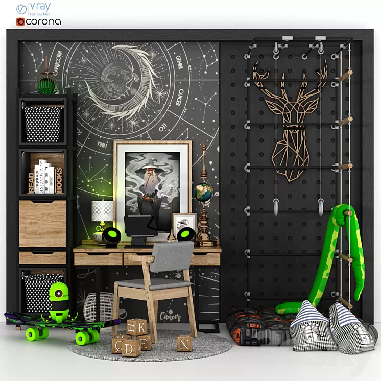 child room decor 3D Model Free Download