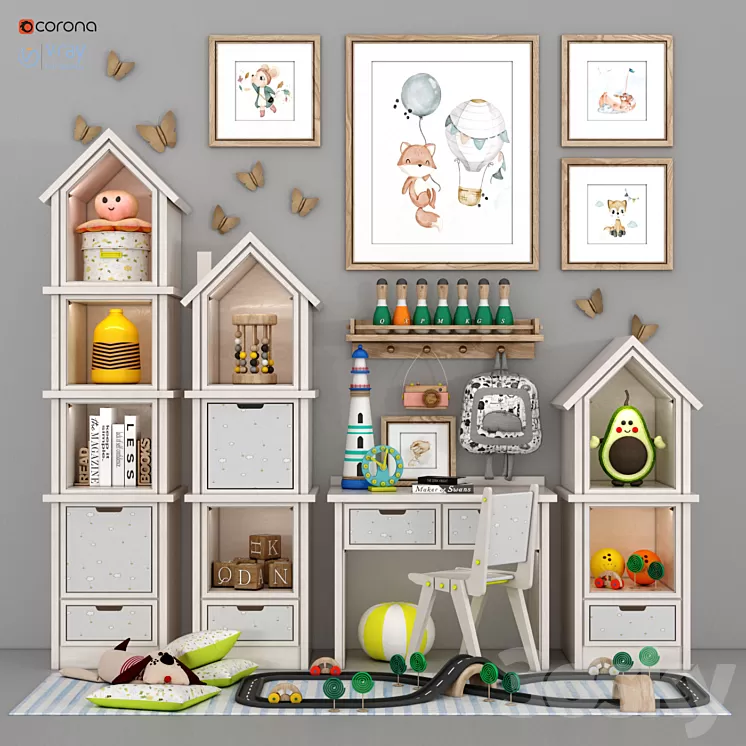 child room decor 3D Model Free Download