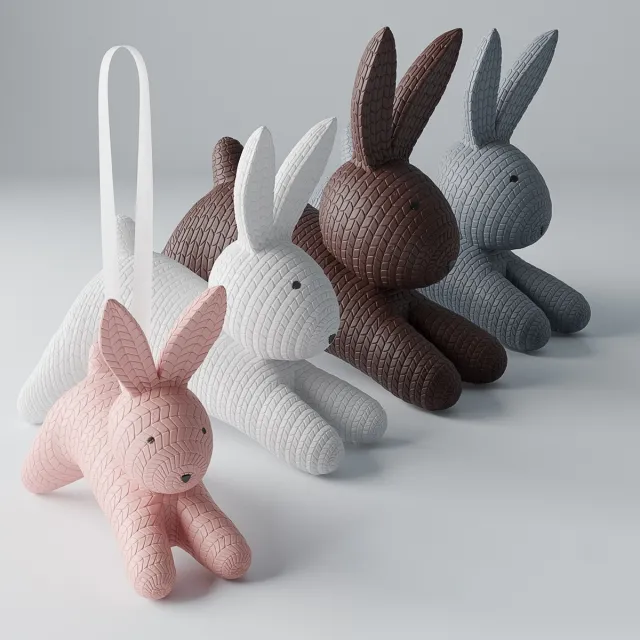 child-room – Decorative set of rabbits 3D Model