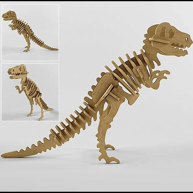 child-room – Dinosaur made of wood 3D Model