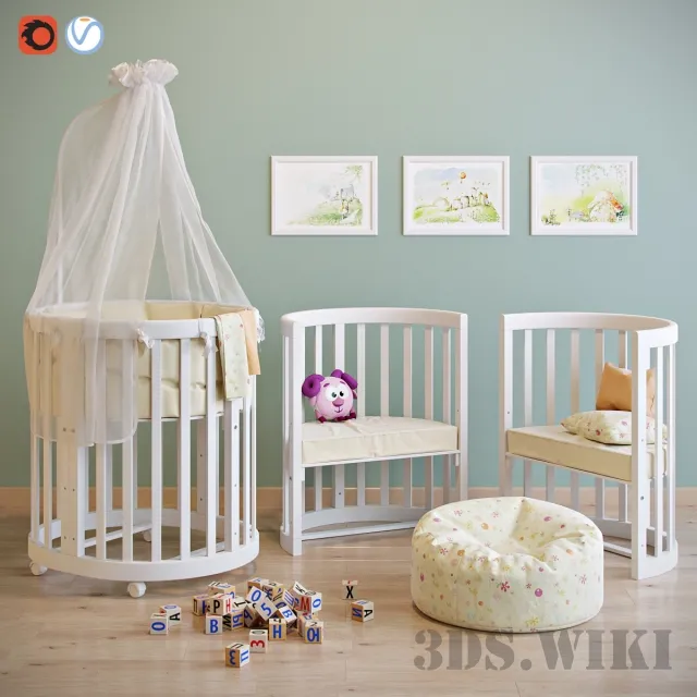 child-room – Ellipse Bed 3D Model