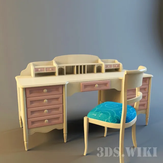 child-room – Forni Mobili table and chair 3D Model