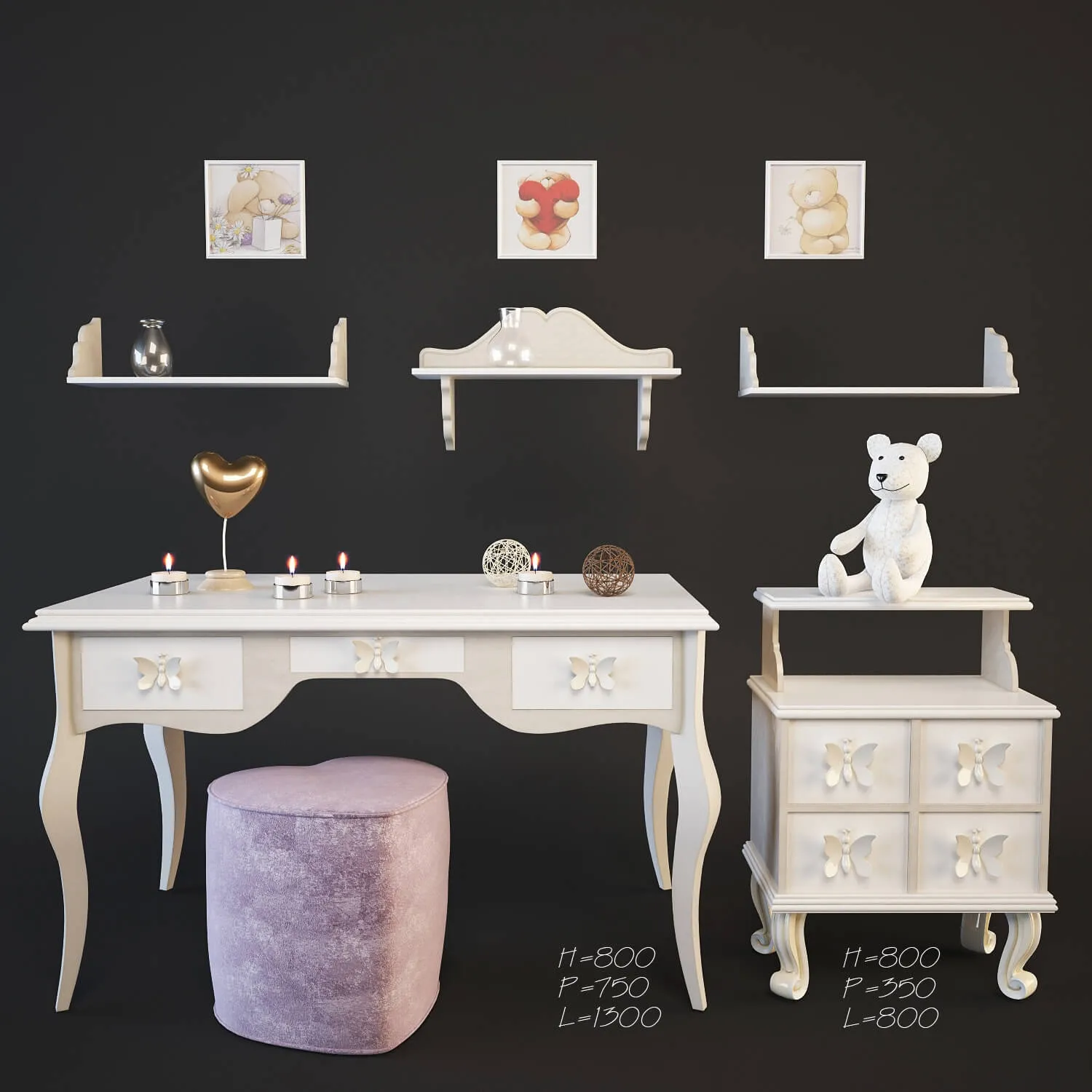 child-room – Furniture in the nursery 5 3D Model